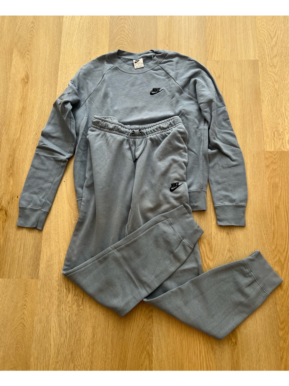 Nike Women’s Blue Track Pants & Sweatshirt Set with Black Swoosh